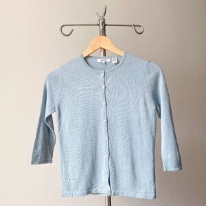 ❄️ Y2K Vintage Sky Blue Cropped Knit Preppy Minimalist Cardigan